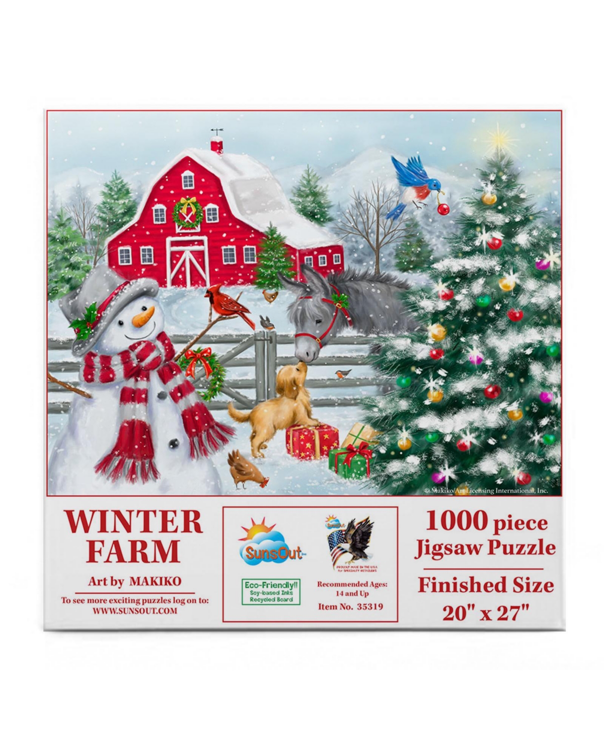 SunsOut Winter Farm 1000 piece Jigsaw Puzzle for Adults