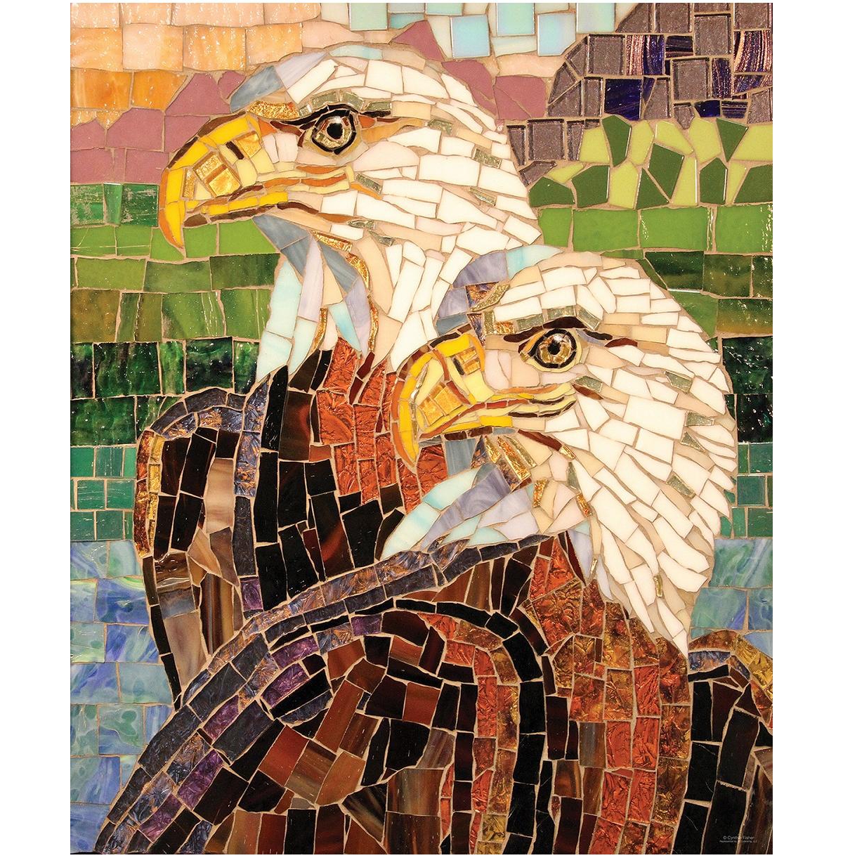 SunsOut Stained Glass Eagles 1000 piece Jigsaw Puzzle for Adults
