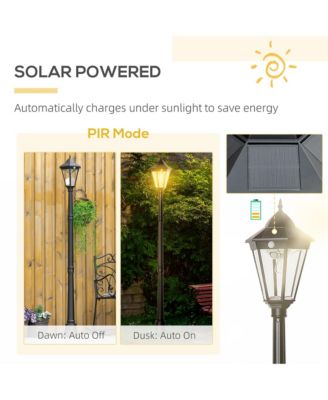 77" Outdoor Solar Light Post, Motion Activated Lamp,