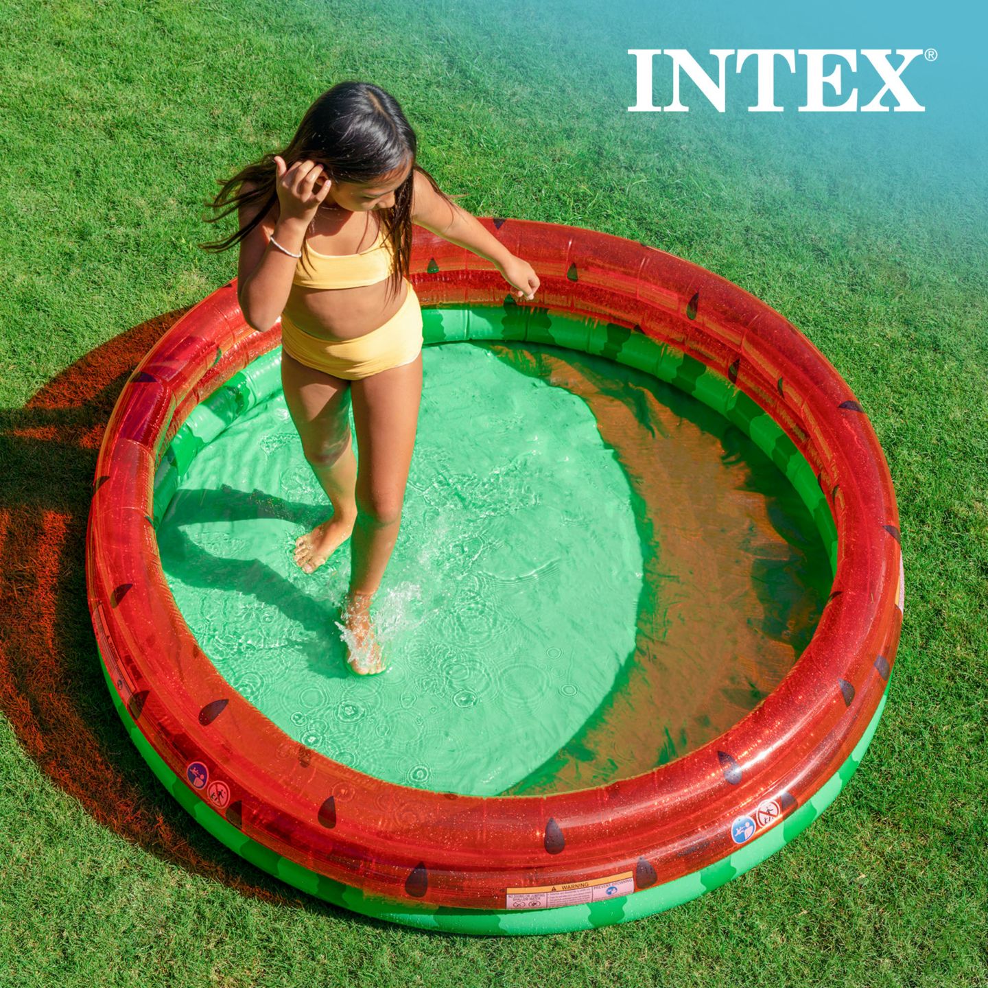 Детская игрушка Intex 66-Inch Round Inflatable Watermelon Pool, 154-Gallon Capacity, Ages 2+ — фото 3