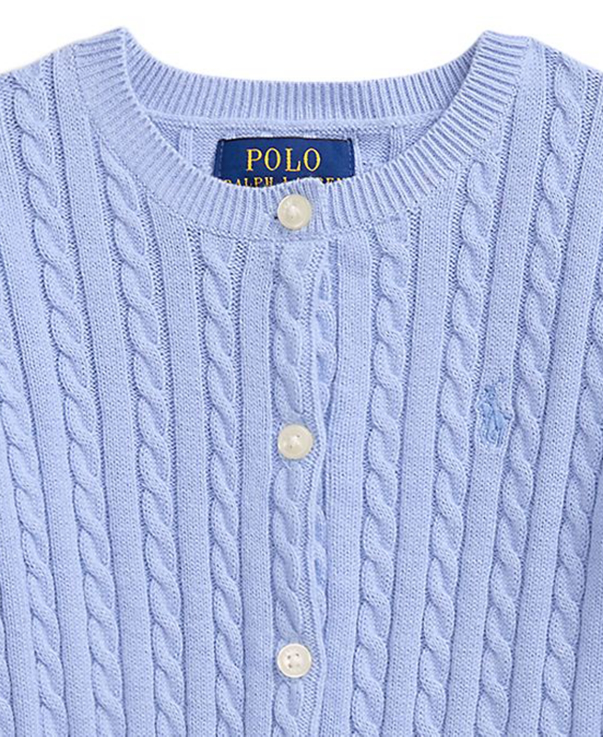 Polo Ralph Lauren Girls' 2T-6X Mini-Cable Front-Button Cardigan