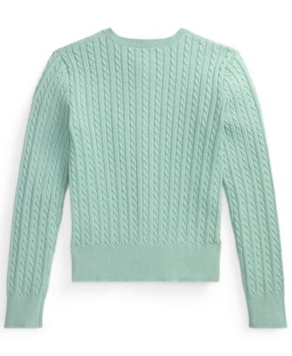 Girls' 7-16 Mini-Cable Button Front Cardigan