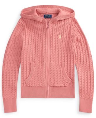 Girls' 7-12 Mini-Cable Full-Zip Hoodie