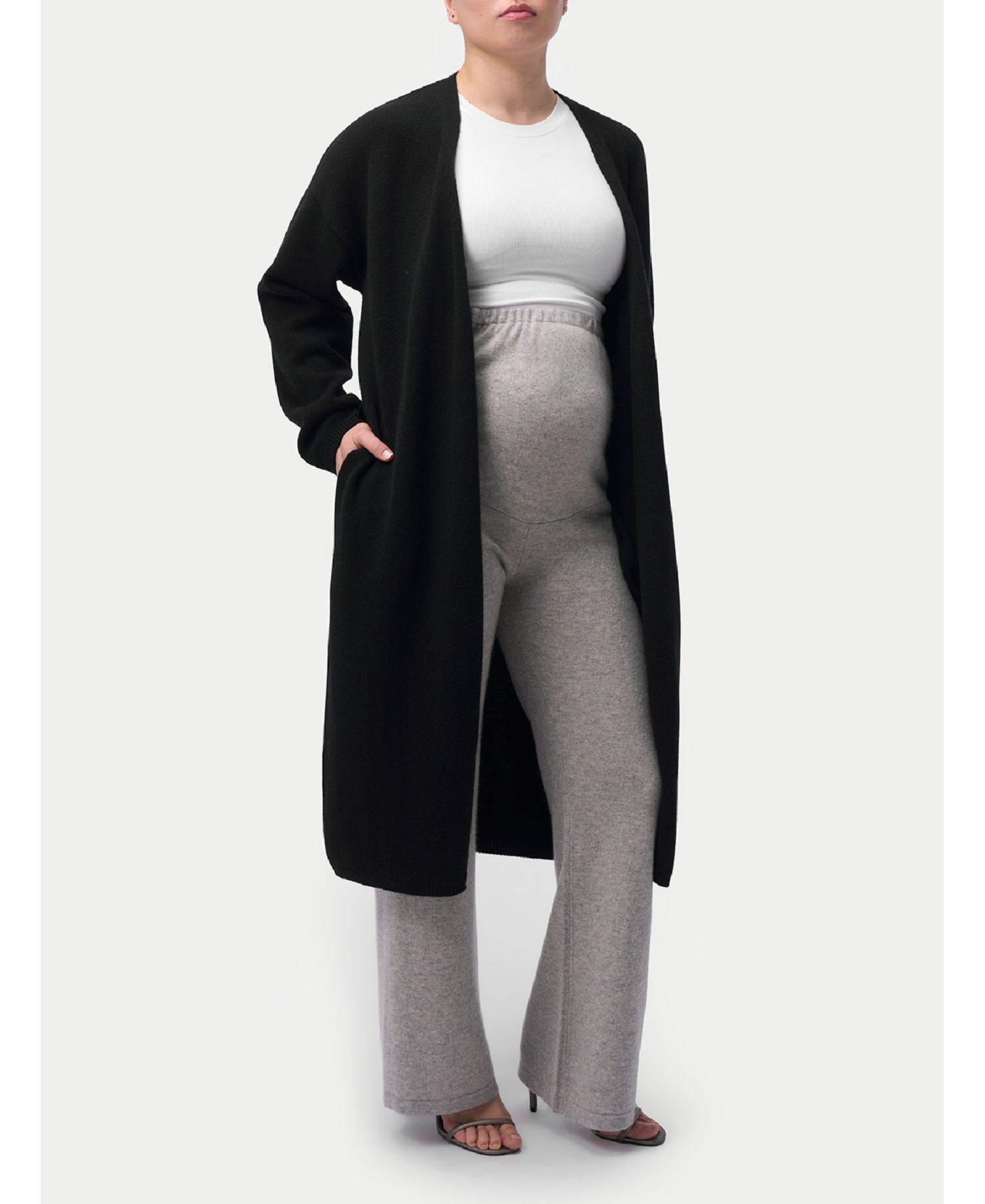 Maternity Wide-Leg Knitted Cashmere Pants