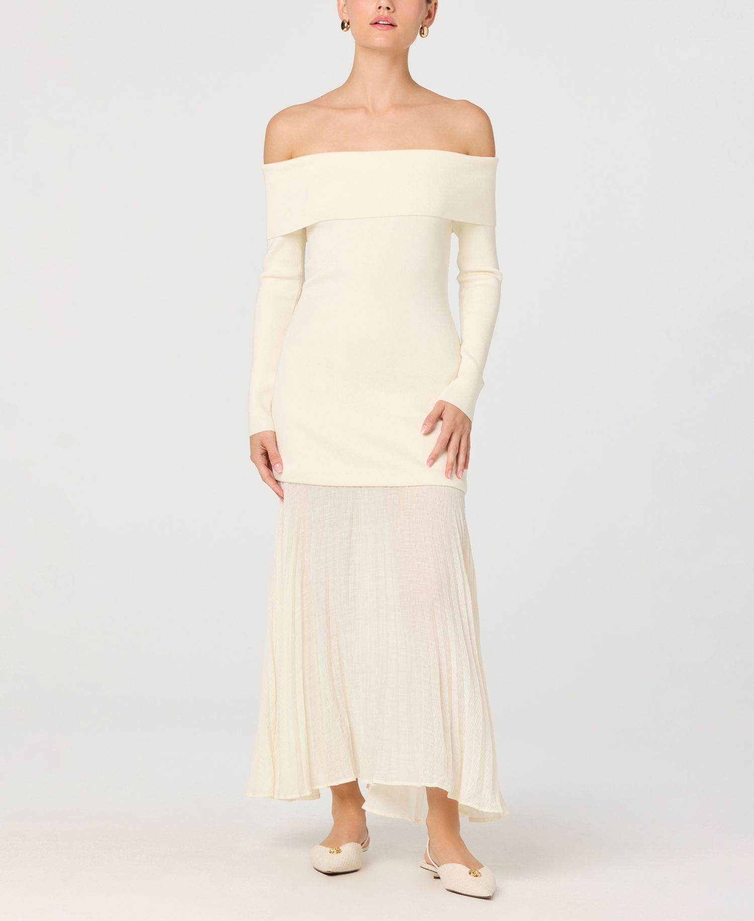 Women's Off-The-Shoulder Pull-On Dress