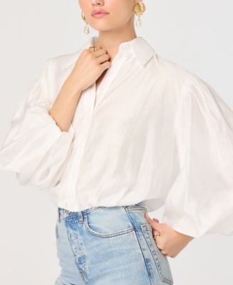 Women's V-Neck Button Front Top