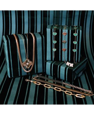 18k Gold Vermeil and Green Heart Bracelet