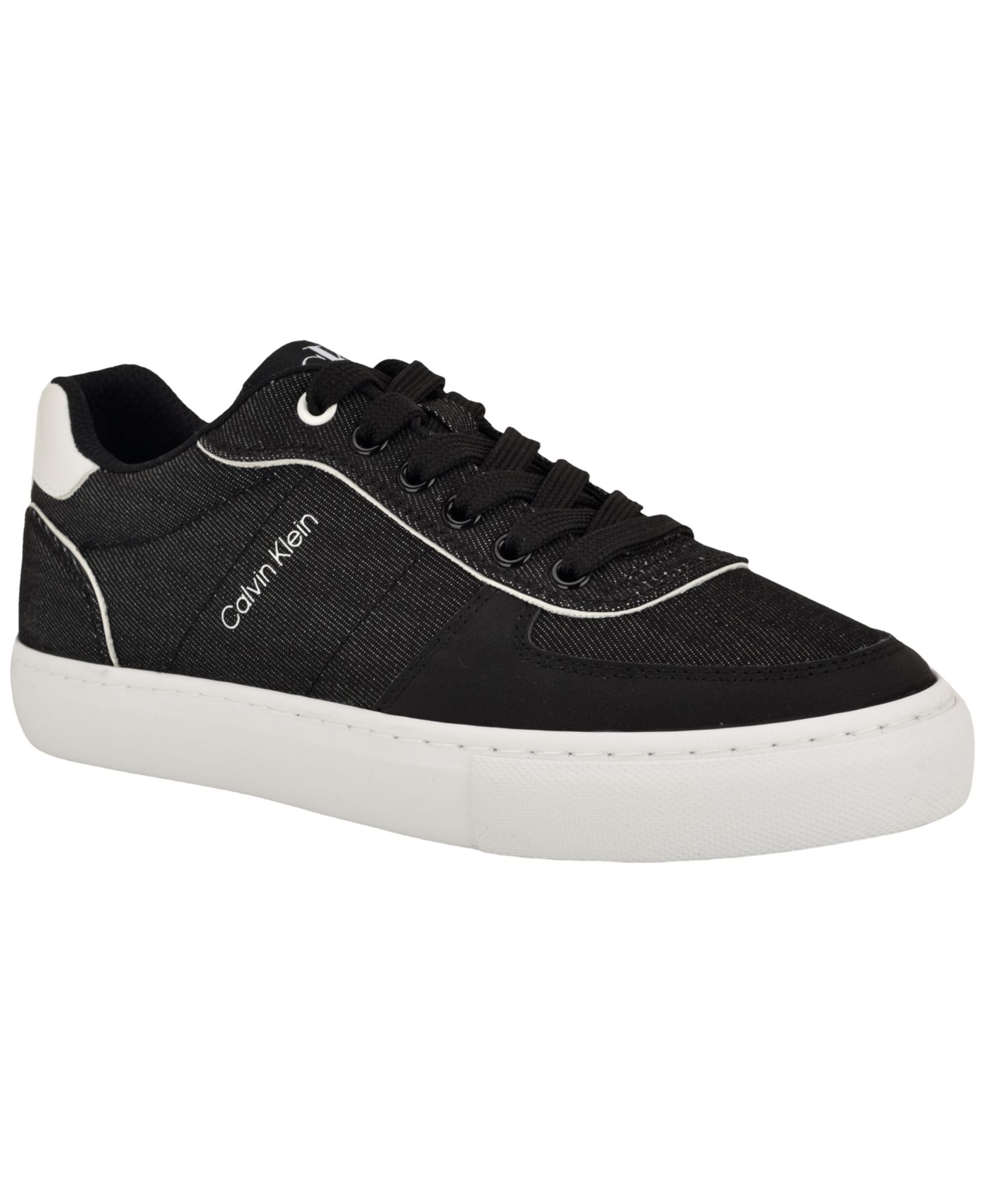 Женские кроссовки Calvin Klein Caspian Denim Lace-Up, цвет: Чёрный джинсовый / Белый — фото 1