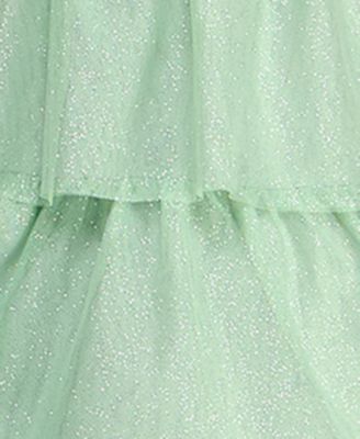 Juniors' Strapless Tiered Lace-Up Back Gown