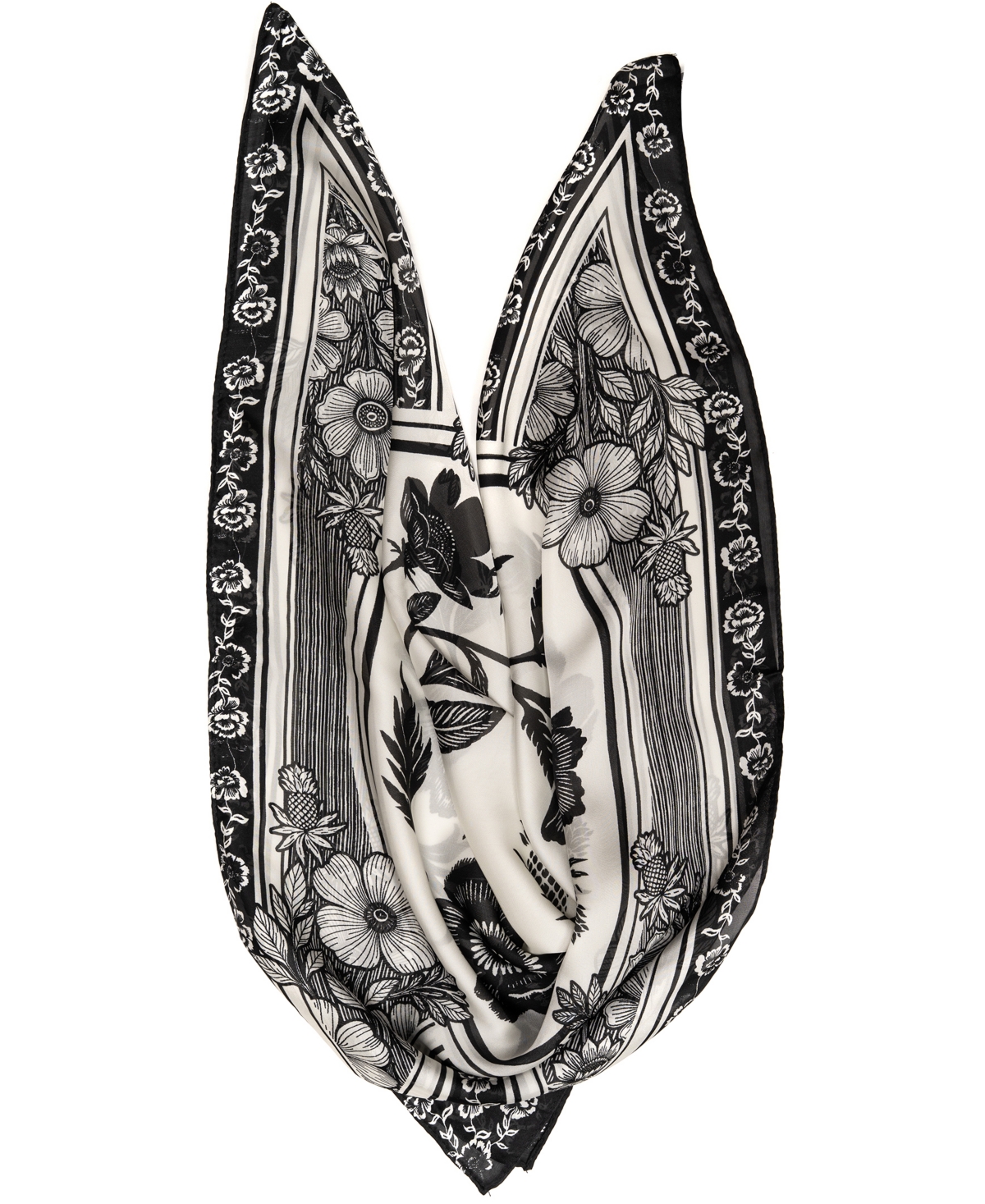 Vince Camuto Woodcut Floral Square Scarf