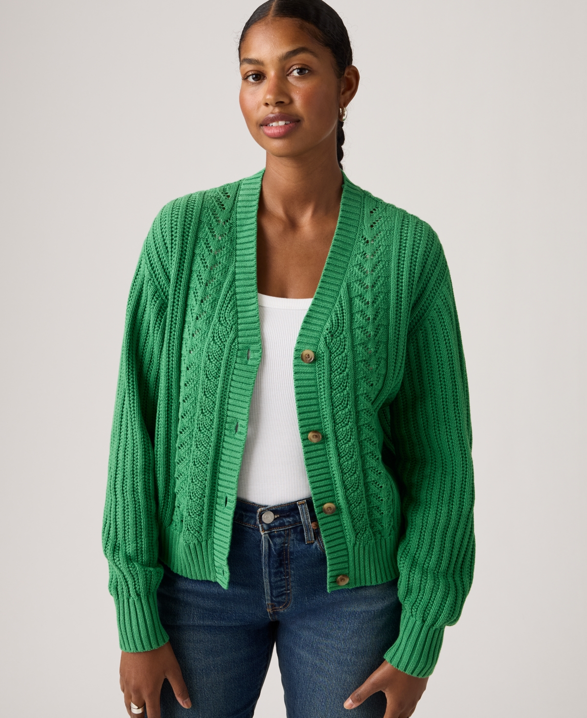 Levi's Women's Snowflake Long Sleeve Cardigan Sweater