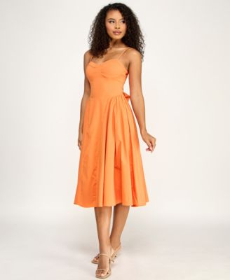 Juniors' Sweetheart-Neck Bow-Back Dress