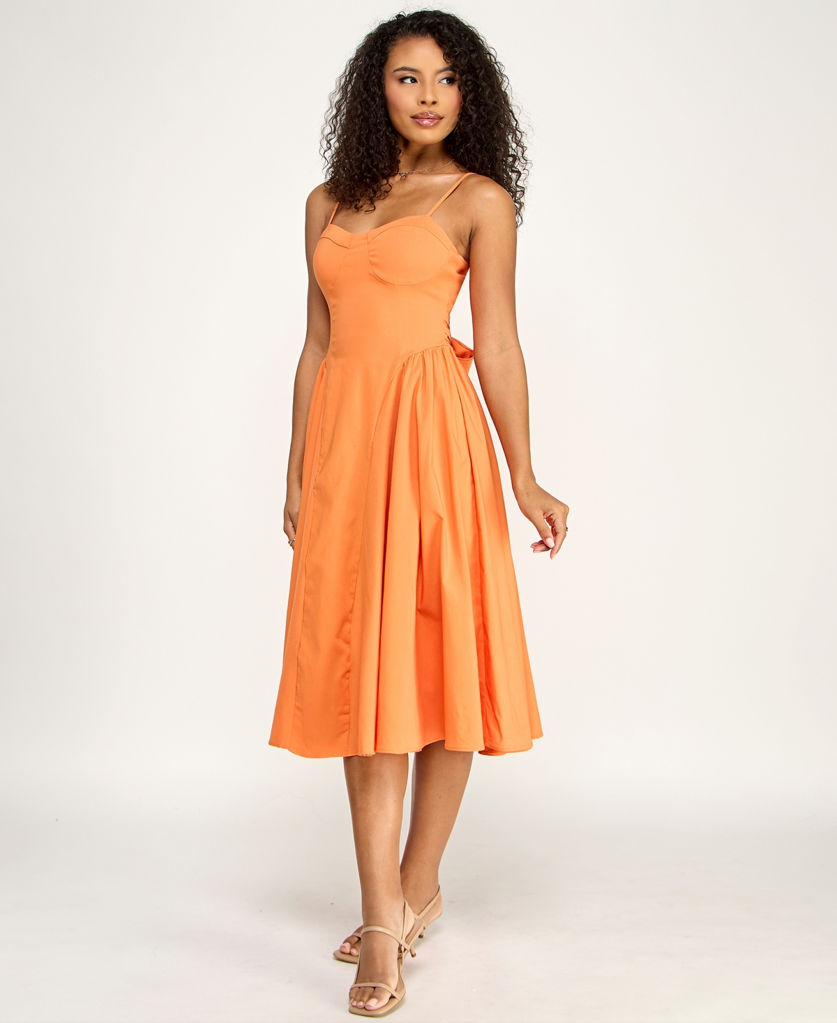 Katia Rae Juniors' Sweetheart-Neck Bow-Back Dress