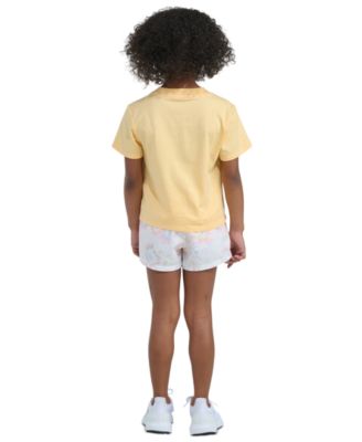 Girls' 2T-6 Short-Sleeve T-Shirt and Printed Woven Shorts, 2-Piece Set
