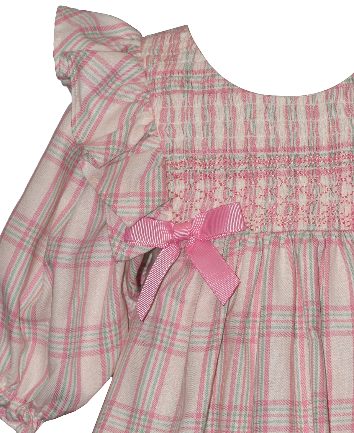 Bonnie Baby Girls' Pinafore Plaid Smocking Dress and Bloomers