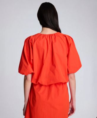 Women's Elastic Hem Pull-On Cropped Blouse