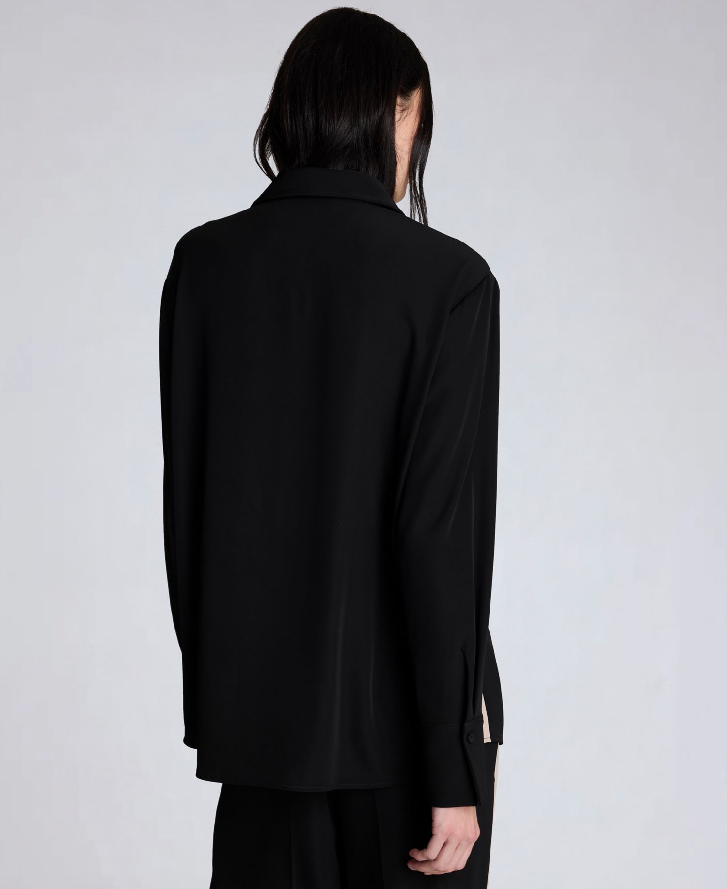 Women's Oversized Button-Front Collared Shirt