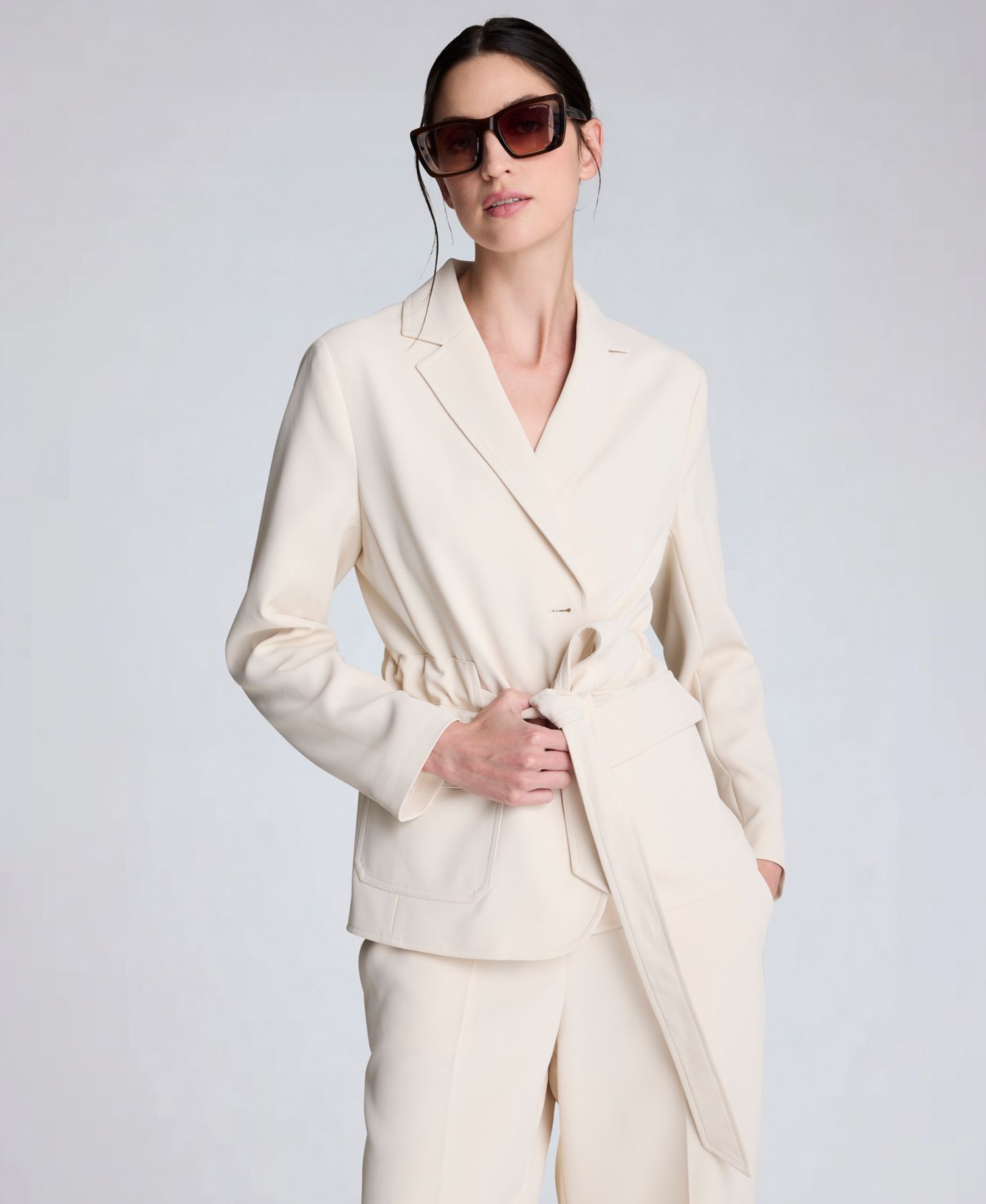 Women's Notch Collar Vision Twill Belted Jacket