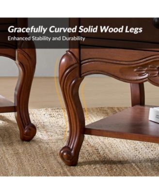 Penny Traditional Nightstand with Solid Wood Legs