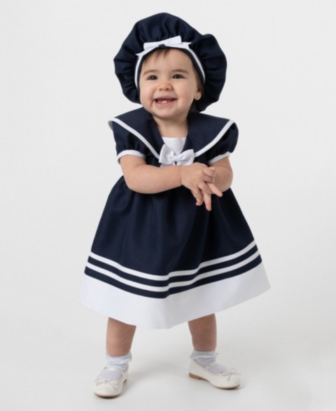 Детские Rare Editions Baby Girls' Nautical Collar Dress, Panty and Hat, 3-Piece Set