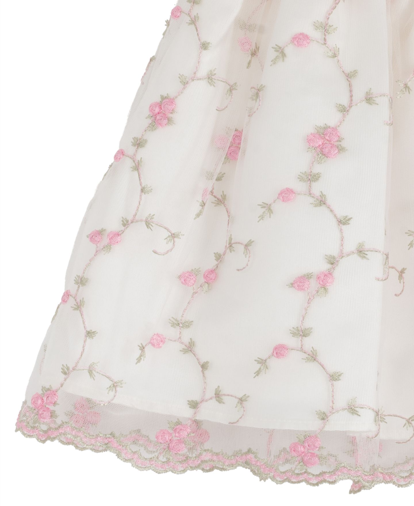 Комплект Rare Editions Flower Vine Embroidery Round Neck Mesh Dress and Panty, 2-Piece Set для девочек-малышей, цвет: Белый — фото 5