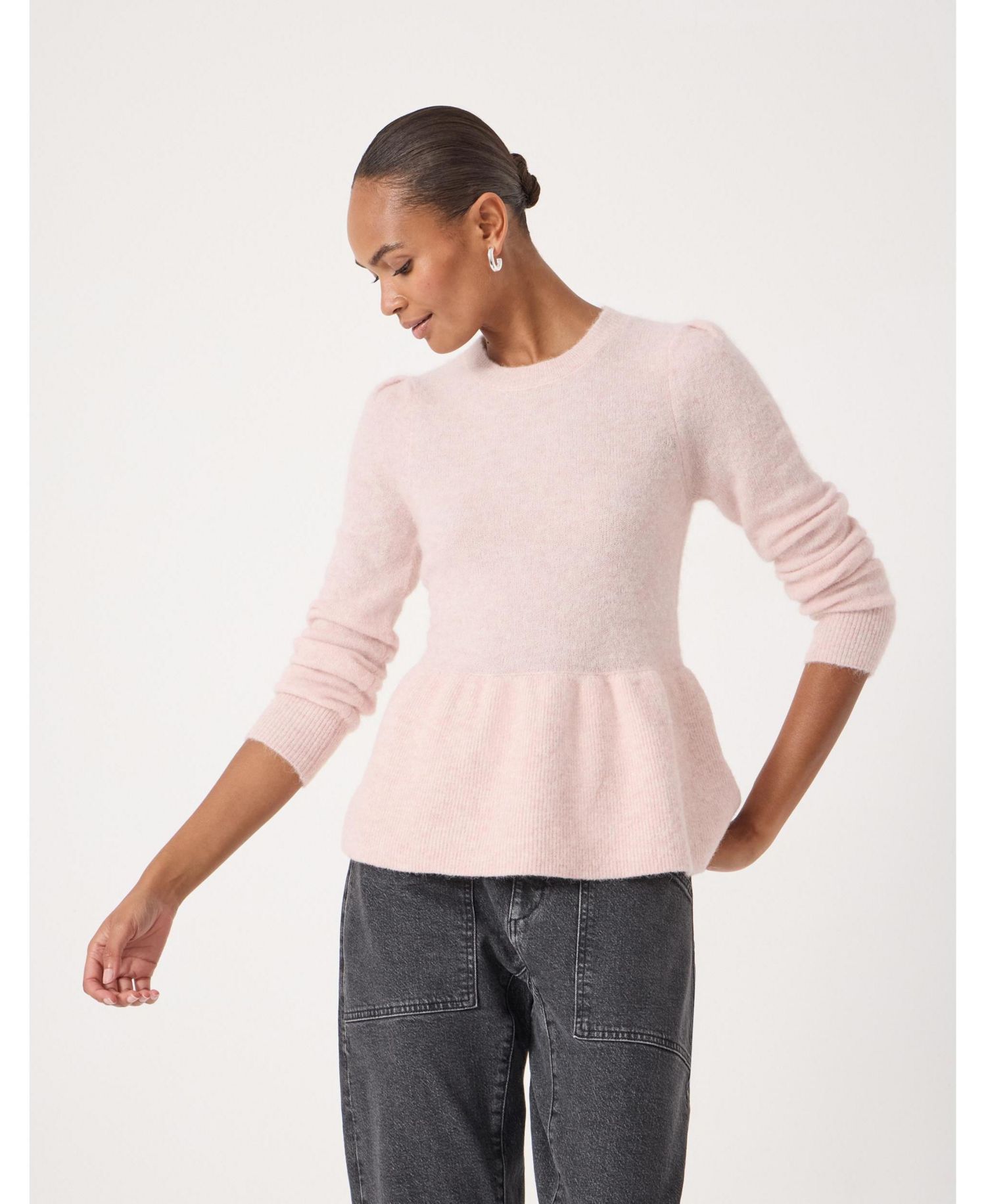 Women's Wool Blend Peplum Top