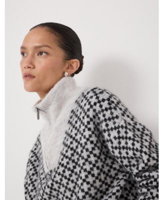 Women's Juno Quarter Zip Mono Jacquard Jumper