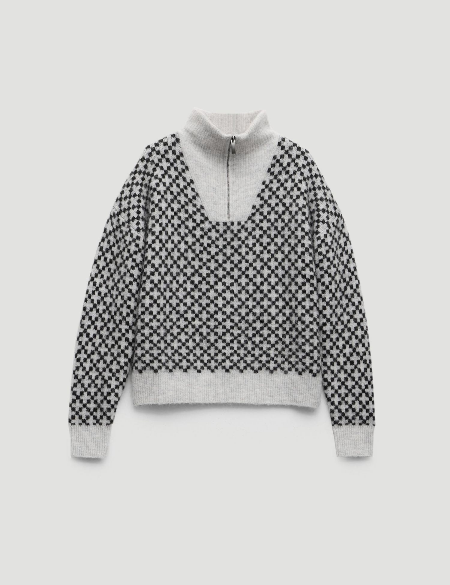 Women's Juno Quarter Zip Mono Jacquard Jumper