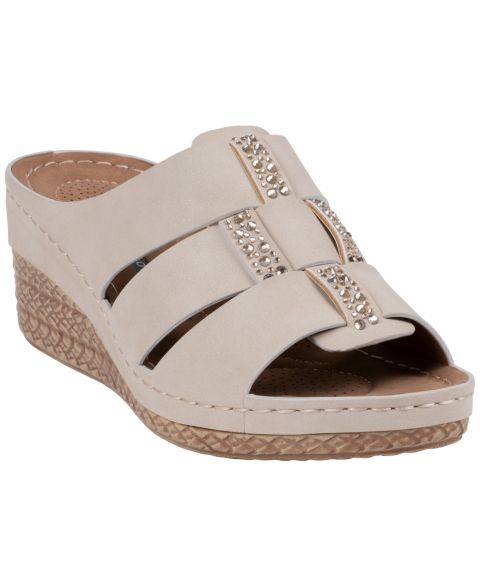 Женские сандалии GC Shoes Monte Embellished Wedge, цвет: Бежевый