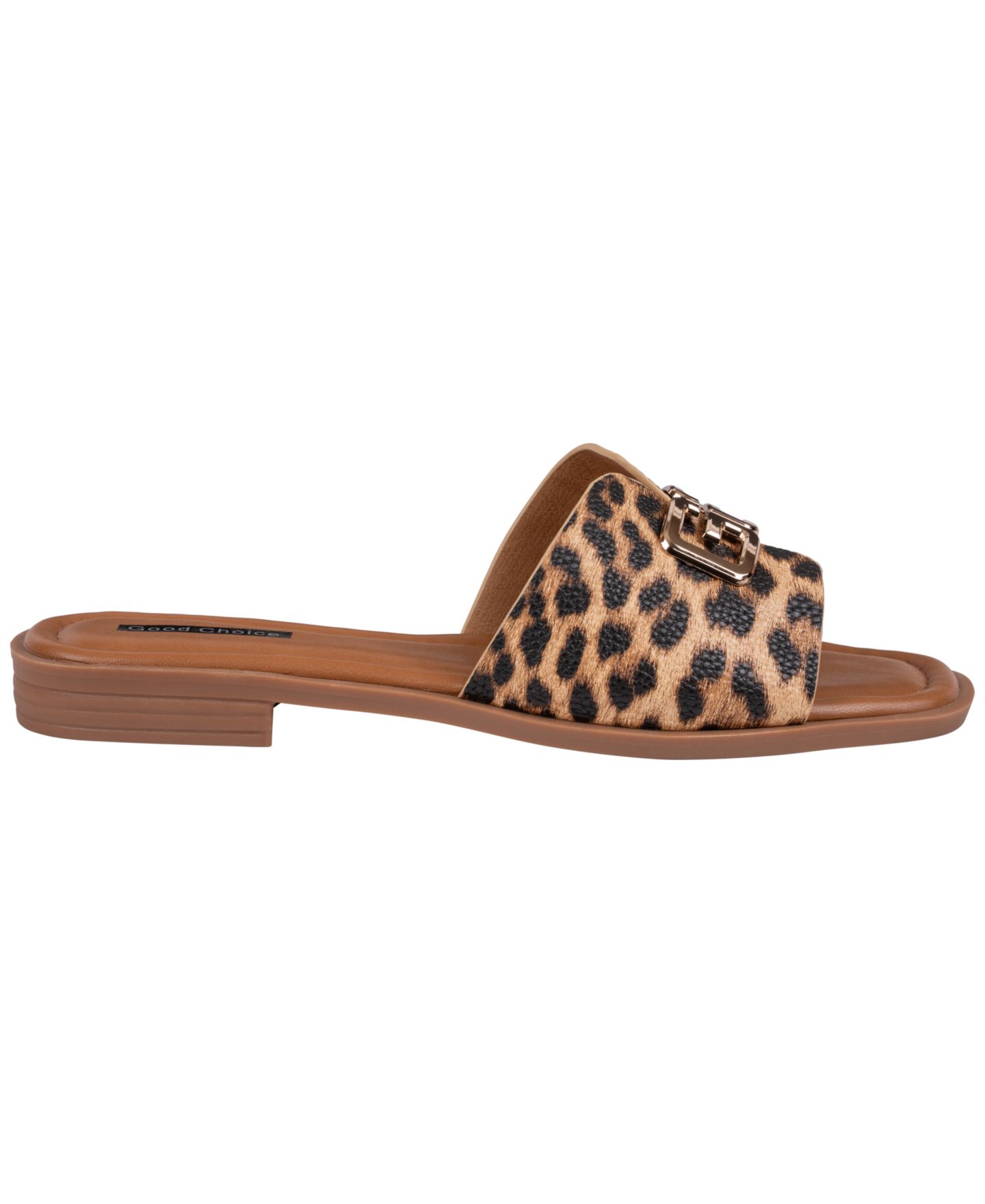 Женские сандалии GC Shoes Bergen Slide Flat, цвет: Леопардовый — фото 2