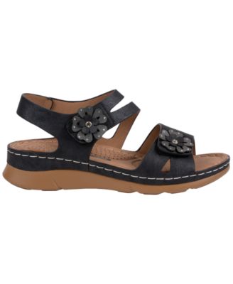 Women's Cadance Double Band Rosette Comfort Sandals