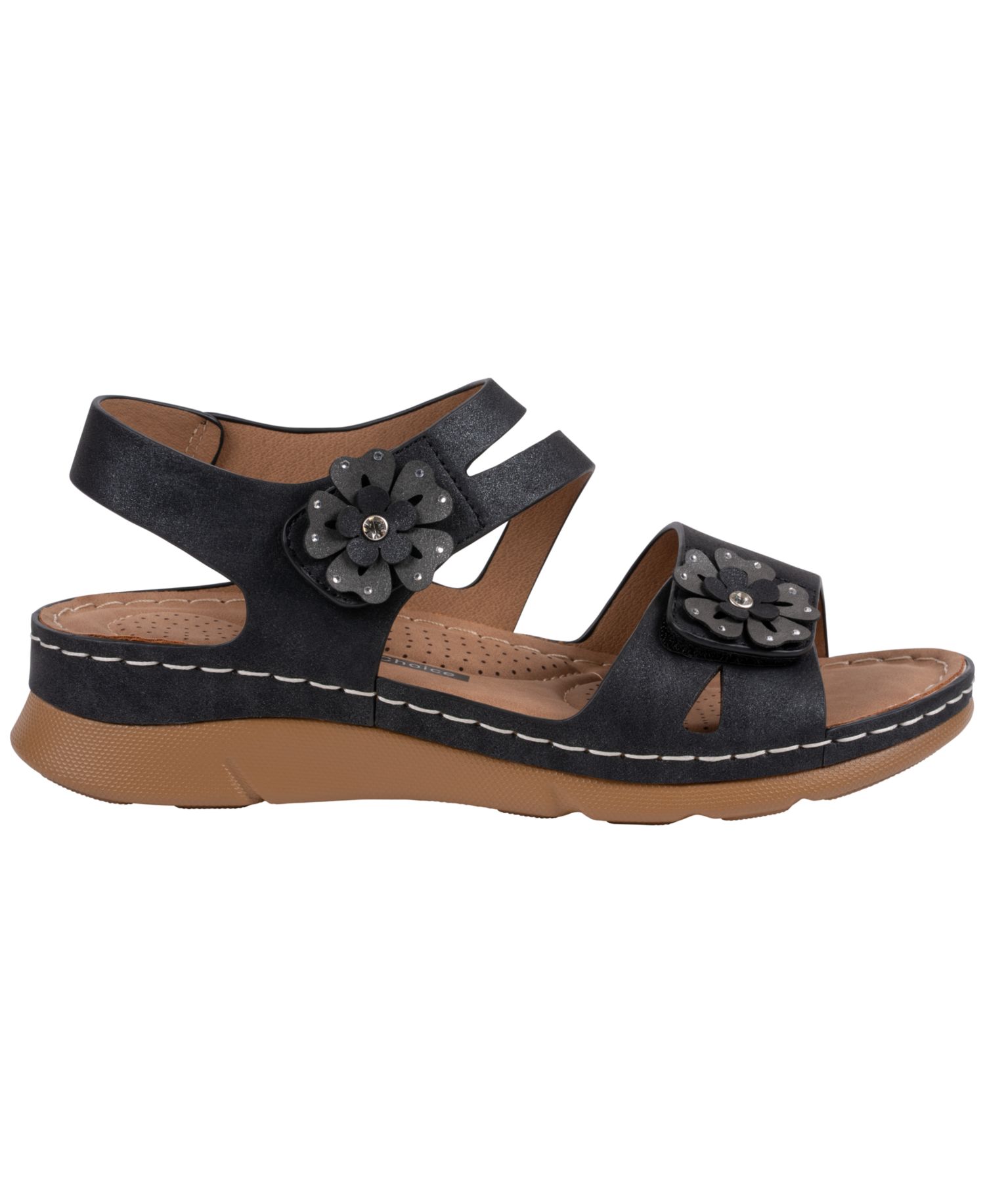 Women's Cadance Double Band Rosette Comfort Sandals
