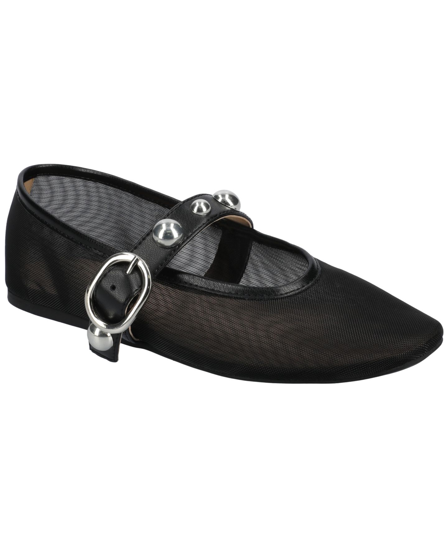 Женские балетки Journee Collection Naveah Round Toe Ballet Flats, цвет: Чёрный сетчатый — фото 1