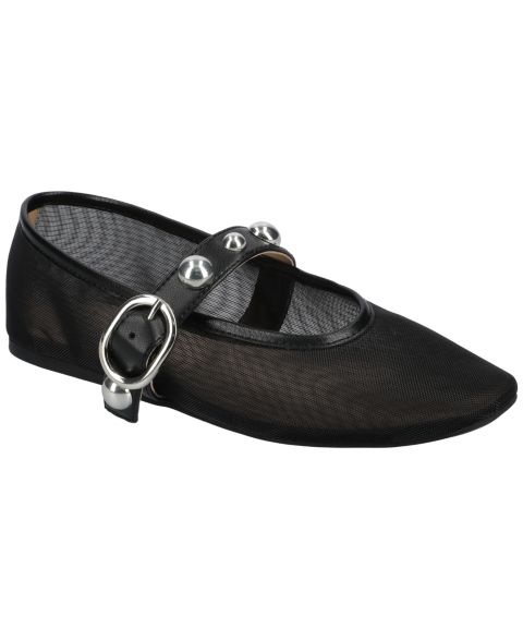Женские балетки Journee Collection Naveah Round Toe Ballet Flats, цвет: Чёрный сетчатый