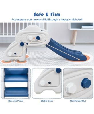 Kids Indoor Slide Freestanding Toddler Slide with Climbing Steps and Handrails