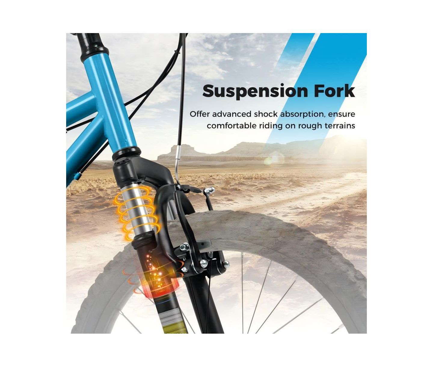 Детская игрушка HONGGE 20 Inch Kids Mountain Bike with Front Suspension Fork and Six-Speed Drivetrain, Ages 8+, цвет: Синий — фото 10