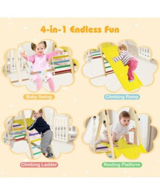 4 in 1 Indoor Jungle Gym with Baby Swing and Ramp