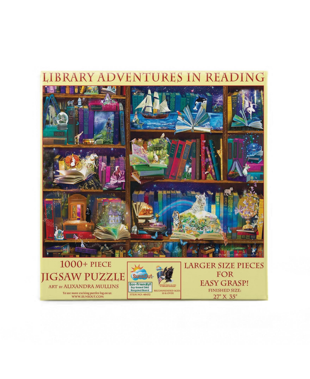 SunsOut Library Adventures in Reading 1000 piece Jigsaw Puzzle for Adults Large Pieces