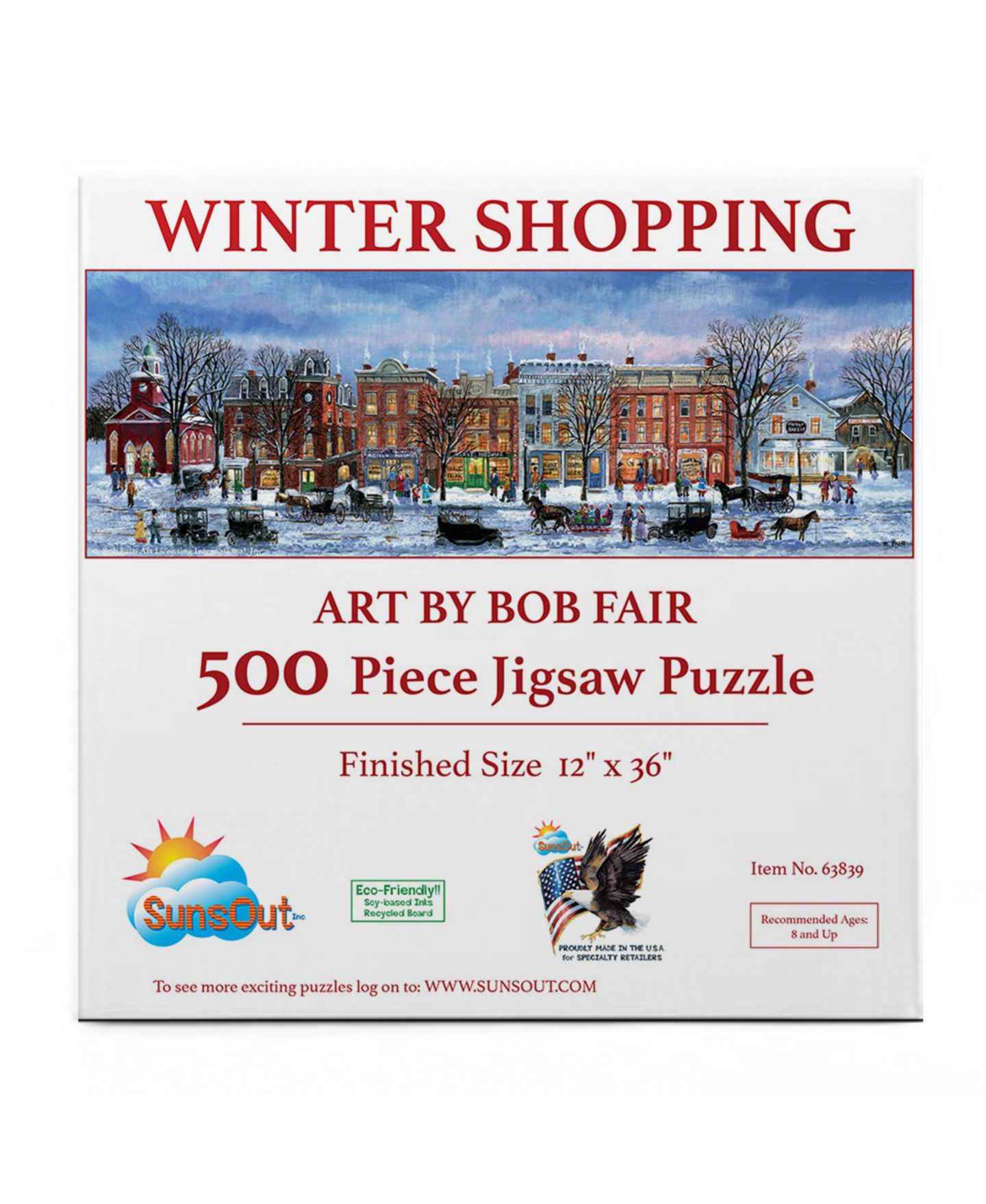 Детский пазл SunsOut Winter Shopping 500-Piece Interlocking Jigsaw Puzzle, от 15 лет — фото 2