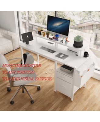  47" Multifunctional Desk with Power Outlet and Storage