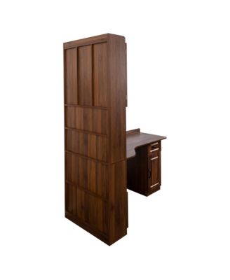 2-in-1 L-Shaped Corner Desk with Drawers, Bookshelf & Hutch