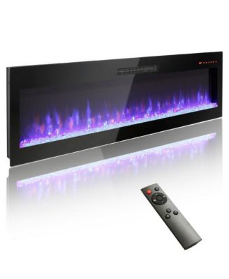 60 Inch Electric Fireplace, Recessed and Wall Mounted Fireplace