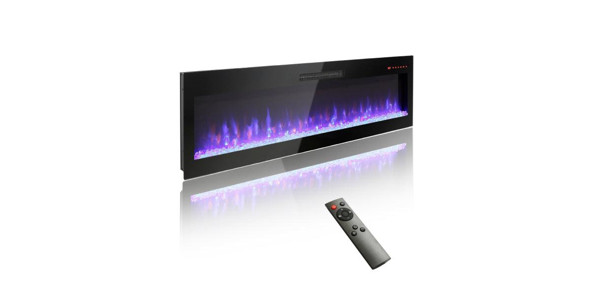 Flynama 60 Inch Electric Fireplace, Recessed and Wall Mounted Fireplace