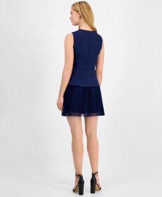 Women's Pleat-Hem Tailored Crepe Dress