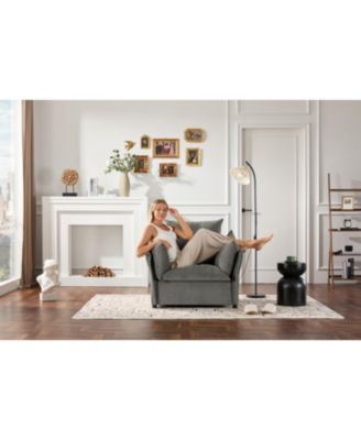 Modern Style Chenille Oversized Armchair Accent Chair Single Sofa Lounge Chair for Living Room, Bedroom