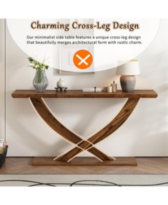 Streamdale Mira 57" Rustic Console Table with Cross-Legs