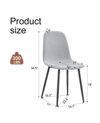 Comfortable Linen-Cotton Dining Set (6 Pieces, Light Gray)