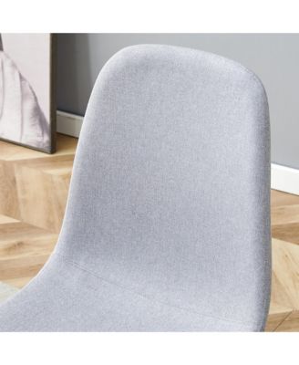 Comfortable Linen-Cotton Dining Set (6 Pieces, Light Gray)