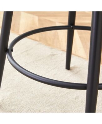 Ergonomic Bar Chairs White Cushions 35.5" High Black & White