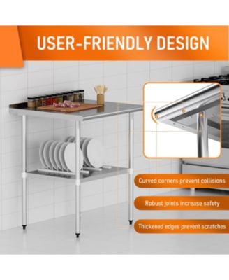 Stainless Steel Table 30x36 with Adjustable Shelf